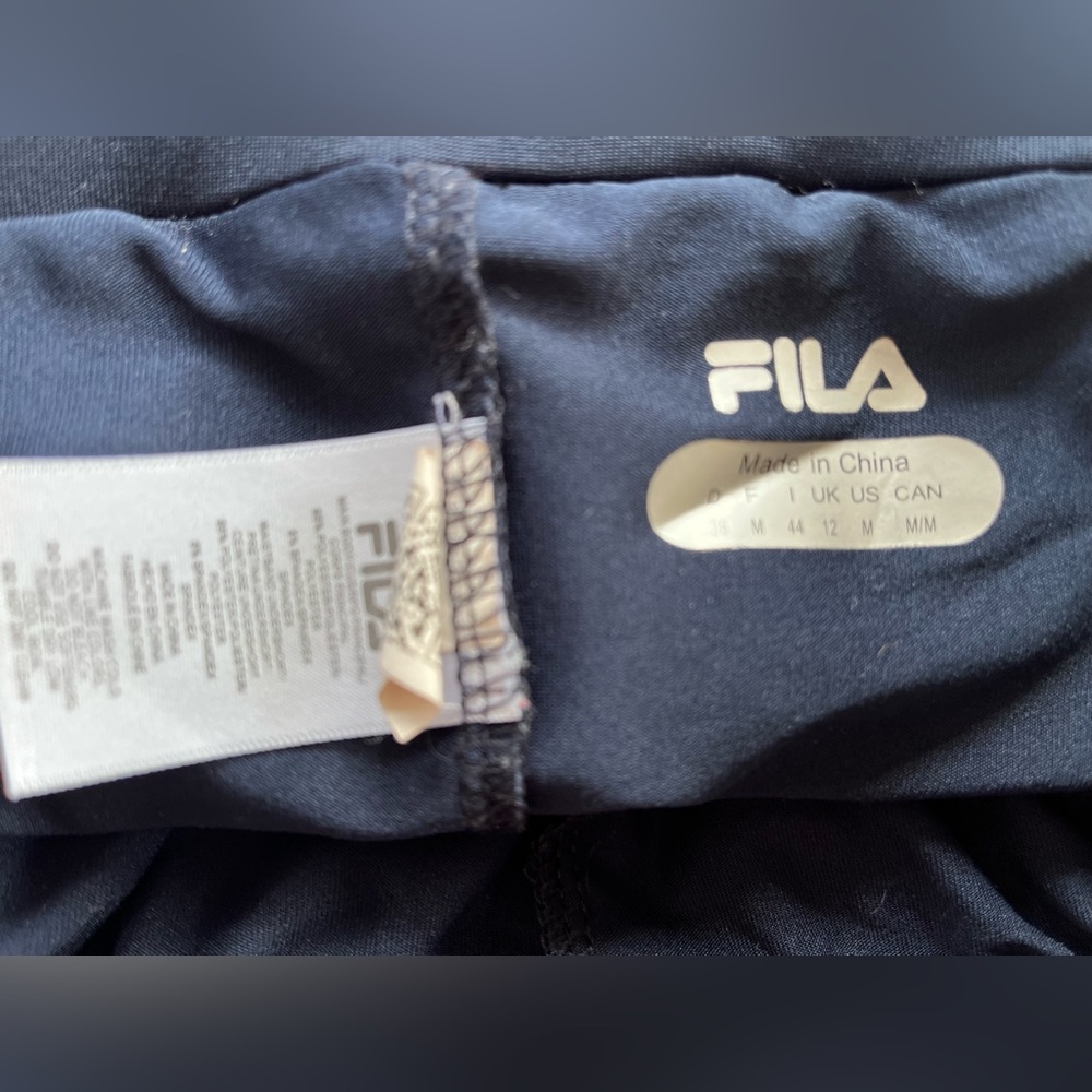 FILA Tennis Skirt Blue White Stripes Navy Shorts Size Medium - Picture 9 of 16